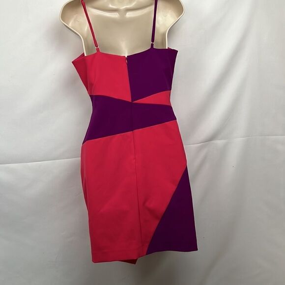 Nicole Miller Pink and Purple Asymmetrical dress size 4 - Picture 10 of 16